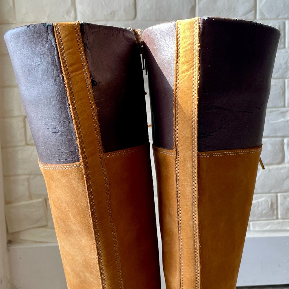 Timberland Premium 14 Inch Knee-High Lace-Up Boots in Wheat Nubuck Size 7.5 - Picture 12 of 16
